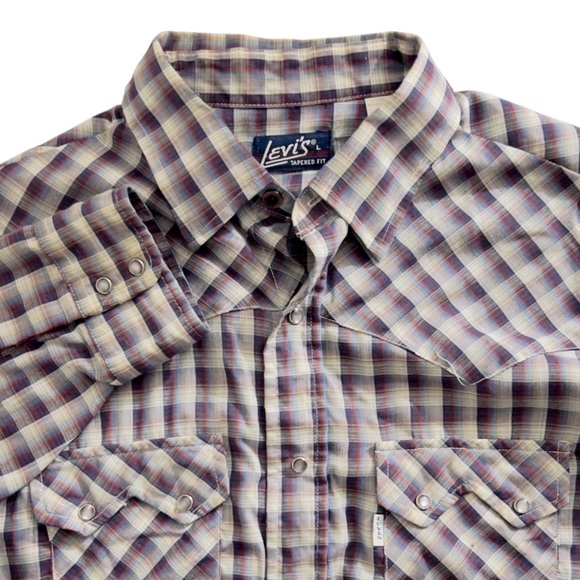 Levi’s Vintage 80’s Sawtooth Western Pearl Snap White Tab - Picture 3 of 14